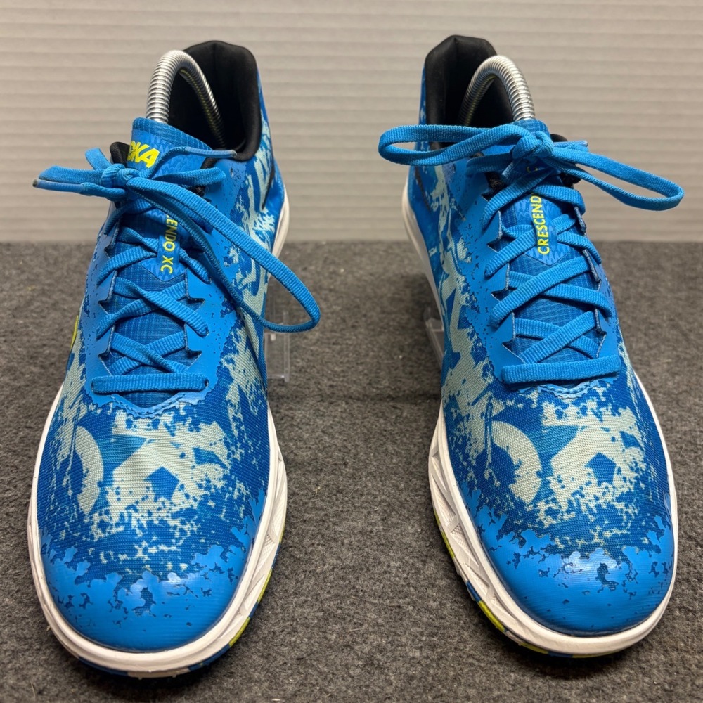Hoka Crescendo XC Blue Yellow Cross Country Racing Spikes Mens 9 Womens 10.5 - Picture 3 of 8